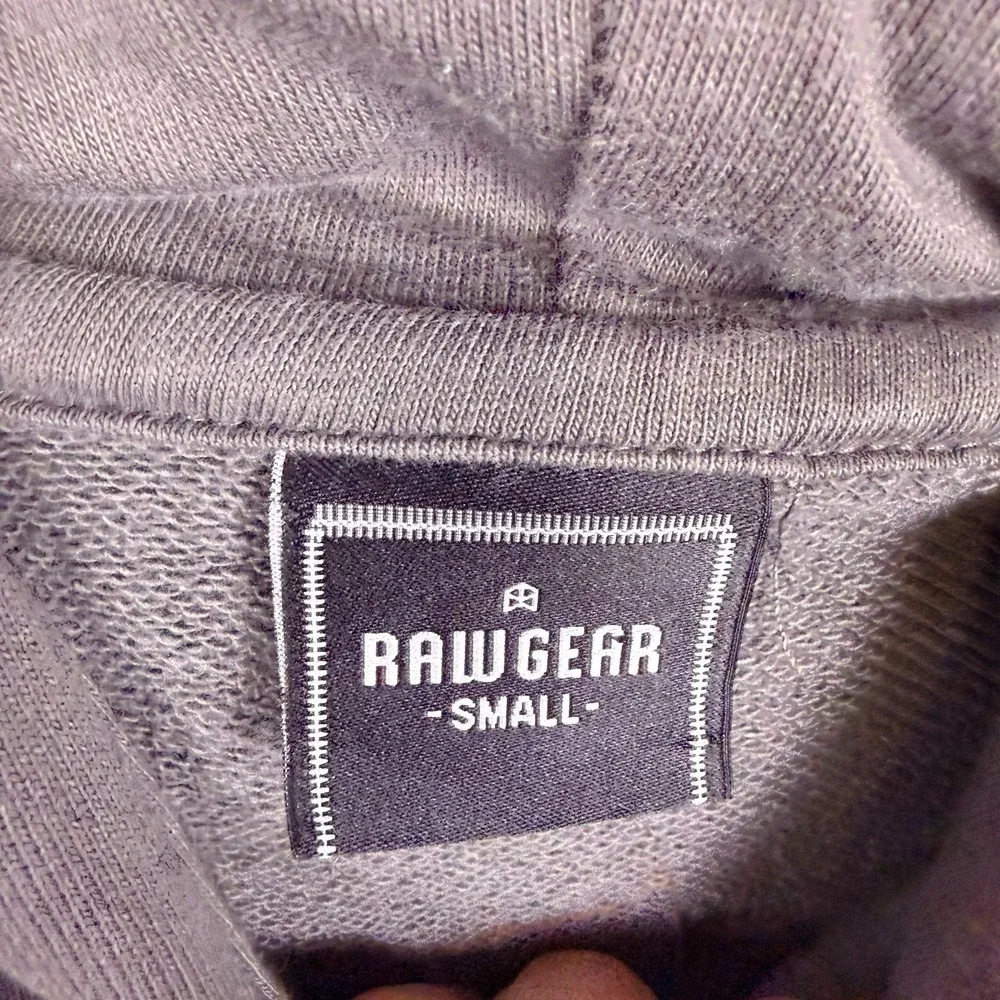 RAWGEAR‎ Hoodie Bradley Martyn LION Pullover Gray Size S Embroidered Sweater 3D